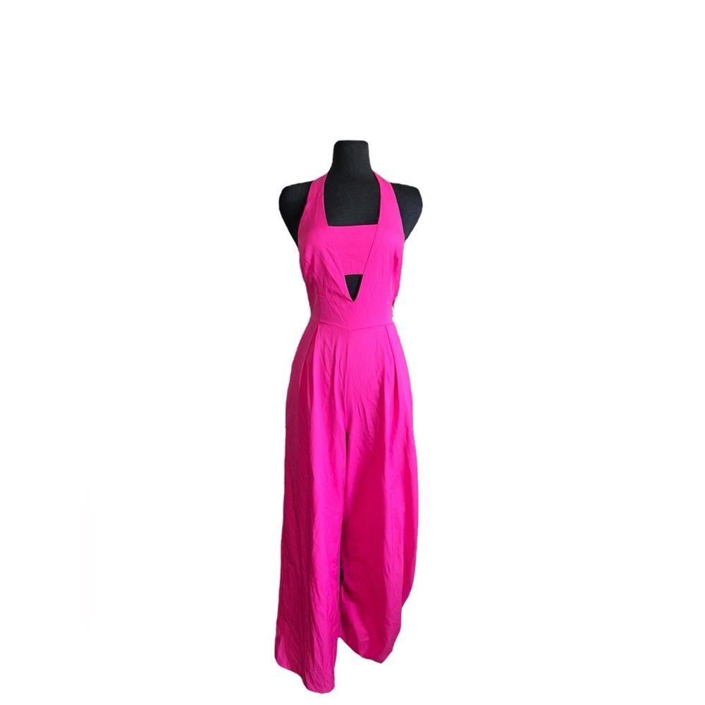 Skies Are Blue Boho Halter Hot Pink  Jumpsuit Women's Sz Small